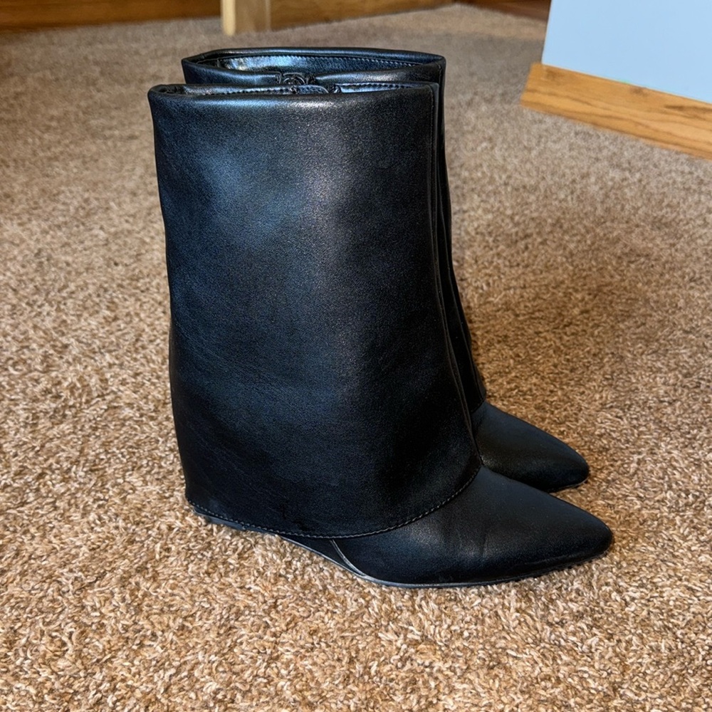 A New Day Black Bootie Wedges